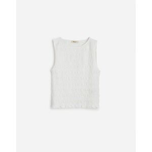 Madewell Smocked Boatneck Tank White Medium NWT